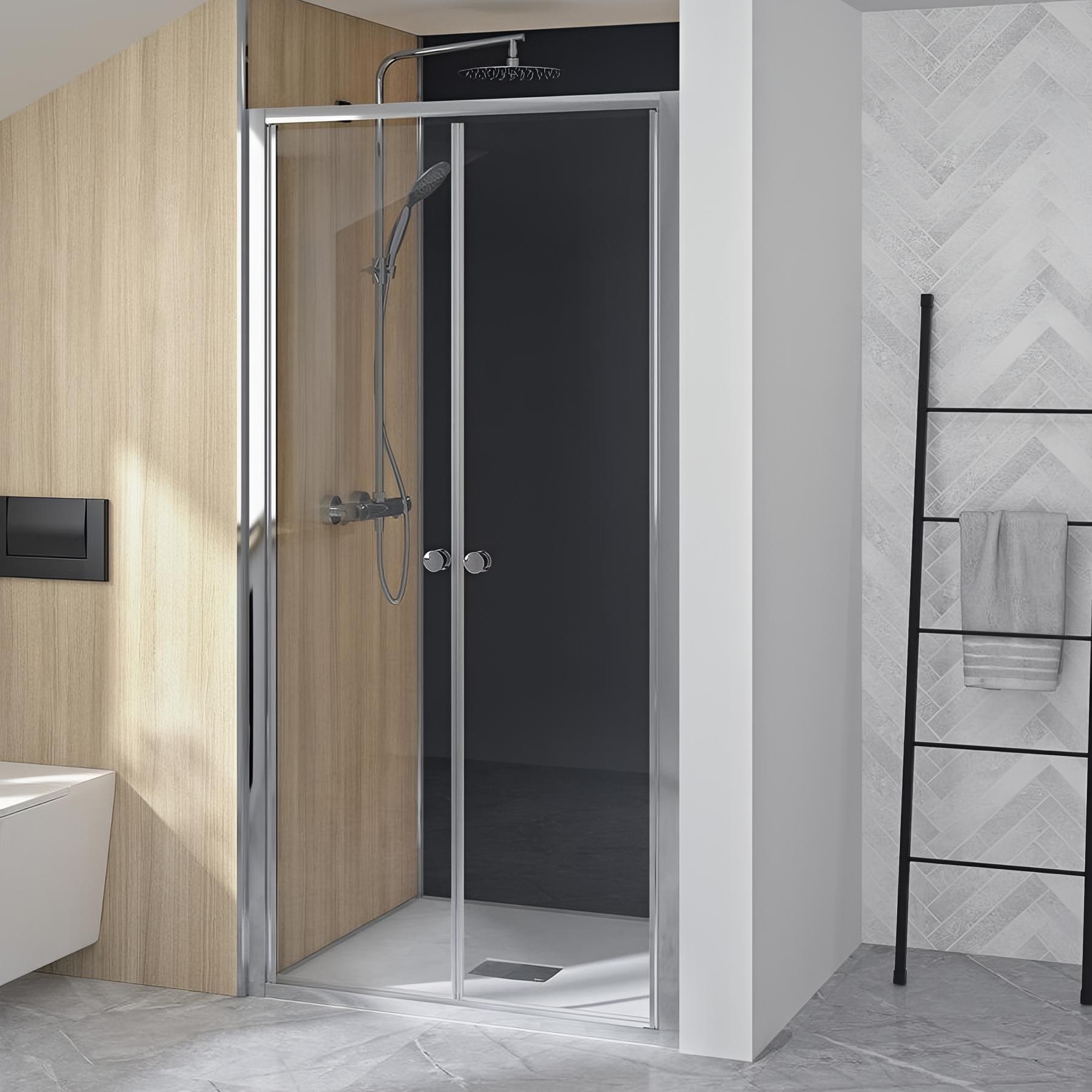 Porte de douche 2 pivotants Kinedo SUPRA L80cm 