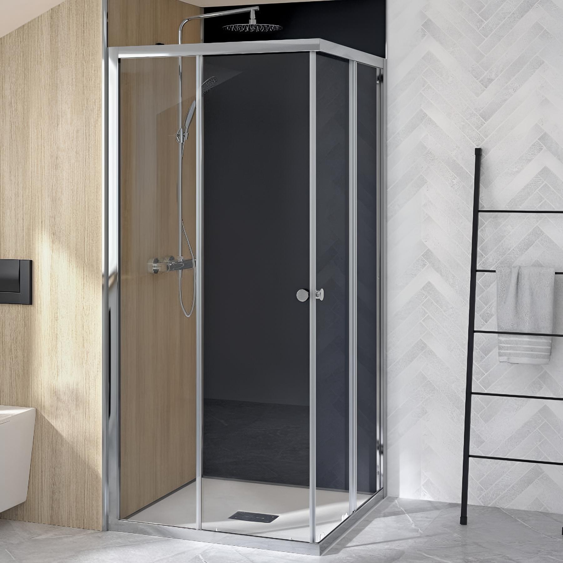 Paroi Supra 1 volet coulissant sans seuiL 1,40 m blanc - partie fixe à gauche