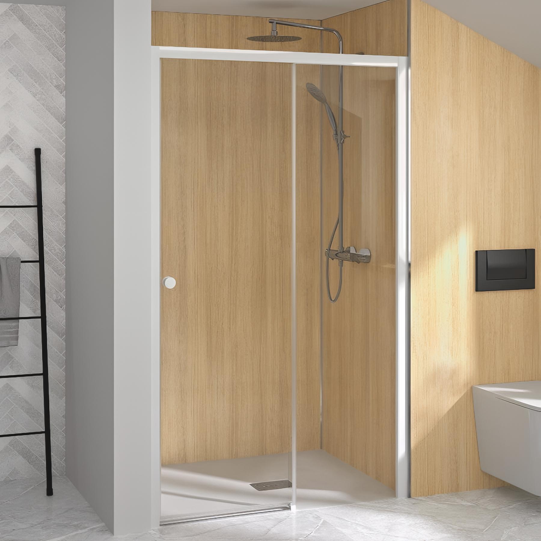 Paroi Supra 1 volet coulissant sans seuiL 1,00 m blanc - partie fixe à droite