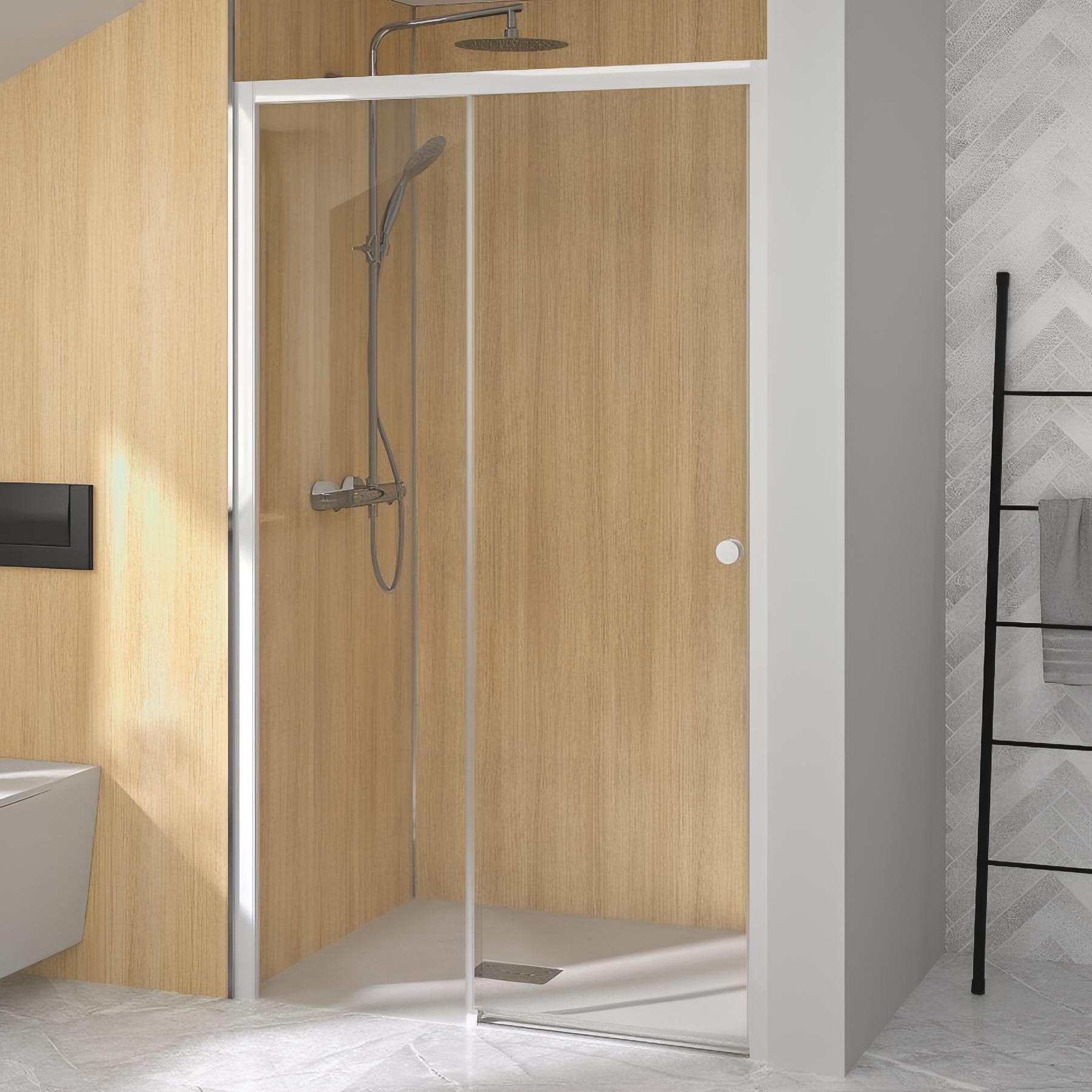 Paroi Supra 1 volet coulissant sans seuiL 1,00 m blanc - partie fixe à gauche