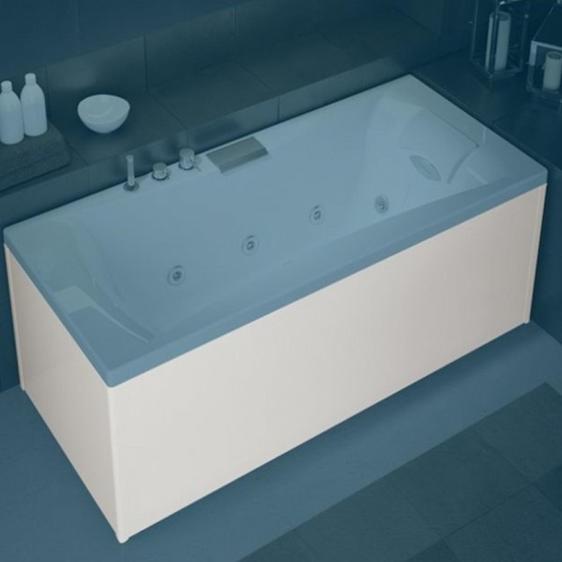 Façade de Tablier en acrylique BIOCRYL 180 couleur blanc mat compatible avec les baignoires KINEDO modèle STAR MIXTE DIGIT