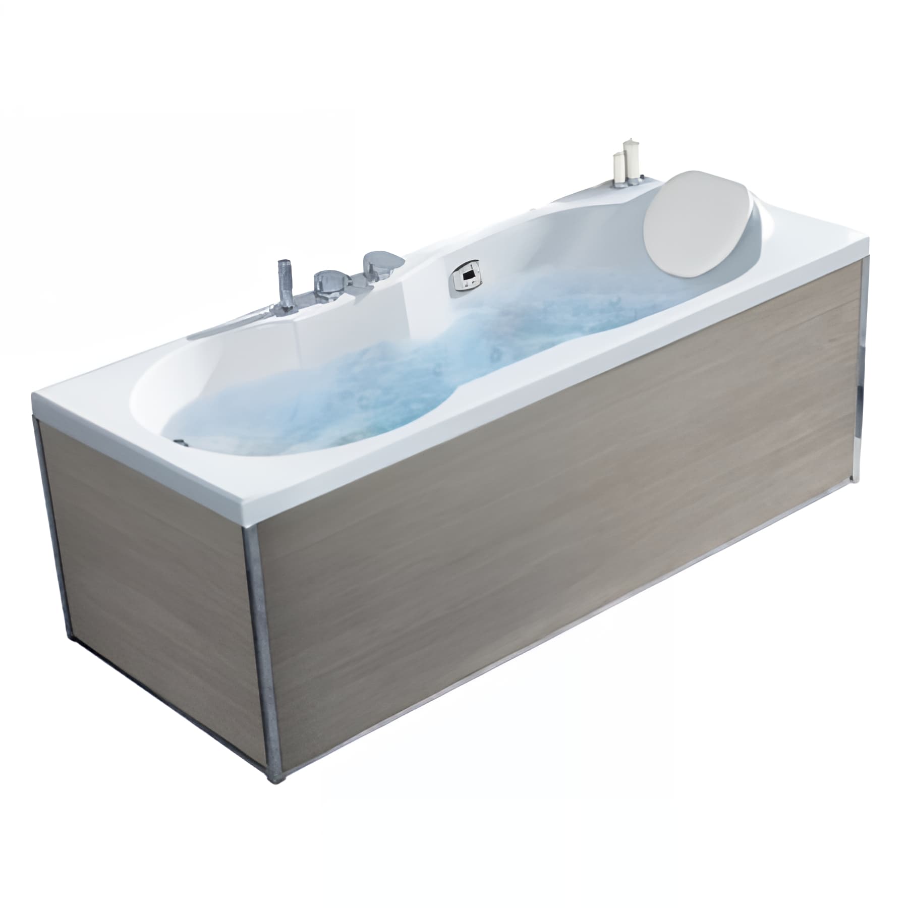 Retour de tablier acrylique Biocryl coloris bois clair largeur 80cm pour baignoires KINEDO sauf STAR et SAMBA