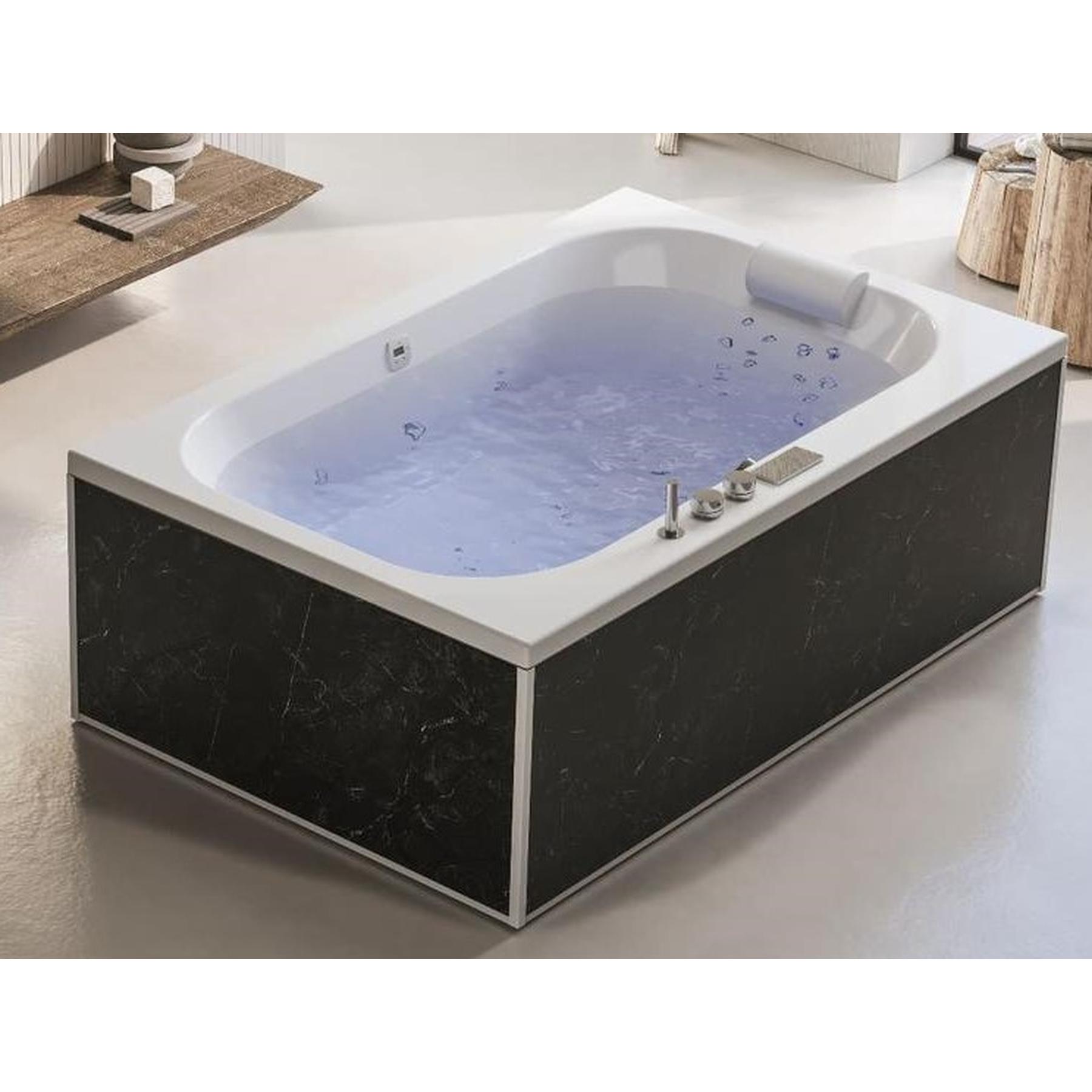 Tablier en acrylique BIOCRYL 120 couleur marbre noir compatible avec les baignoires d'exception KINEDO BOSSANOVA   
