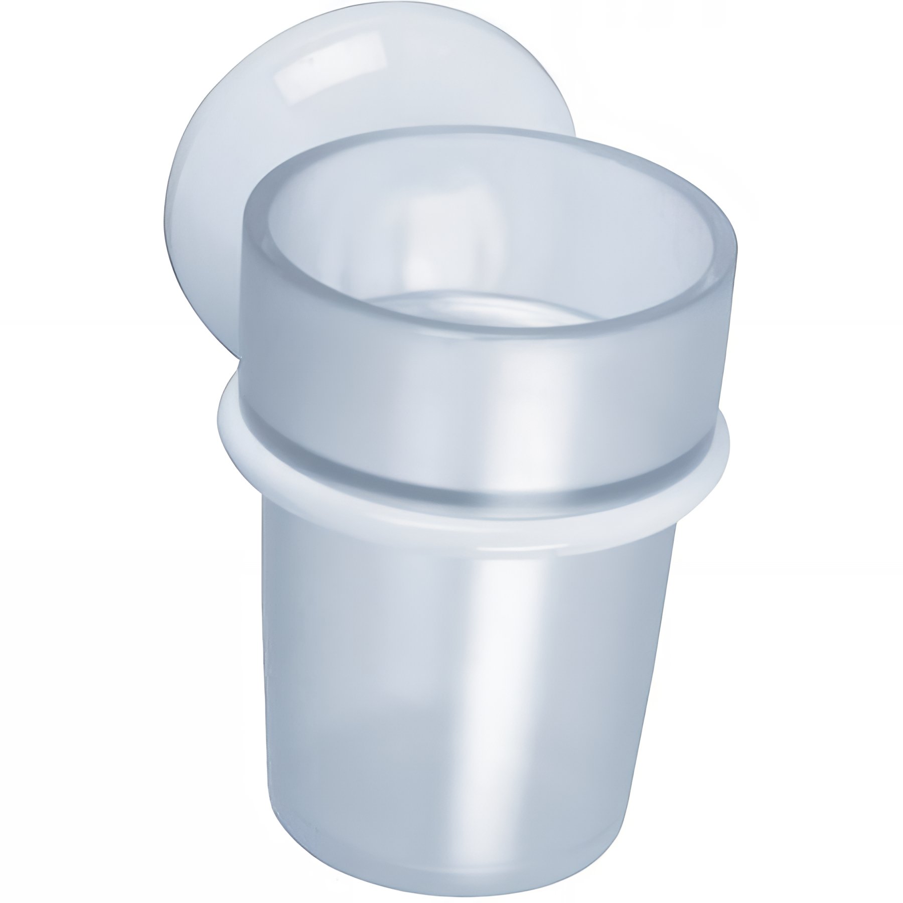 Porte-verre Gamme PRO PELLET 117 x 75 x 100 mm verre résine translucide acier blanc Ø 25 mm