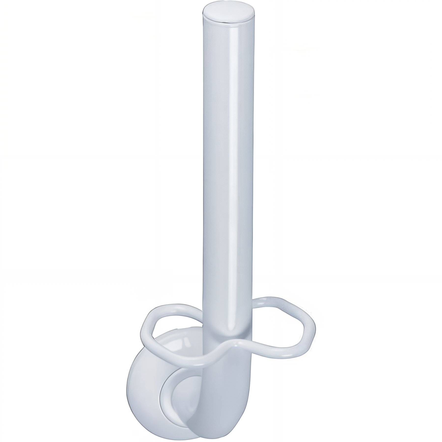 Réserve papier WC pour 1 ou 2 rouleaux 134x287mm tube acier époxy blanc Ø 25 mm