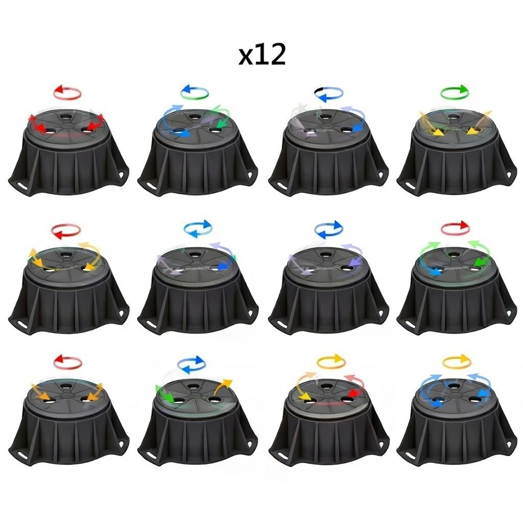 Pack de 12 pieds réglables 7 à 11cm pour receveurs en grès, acrylique, composite et pierre naturelle tous modèles