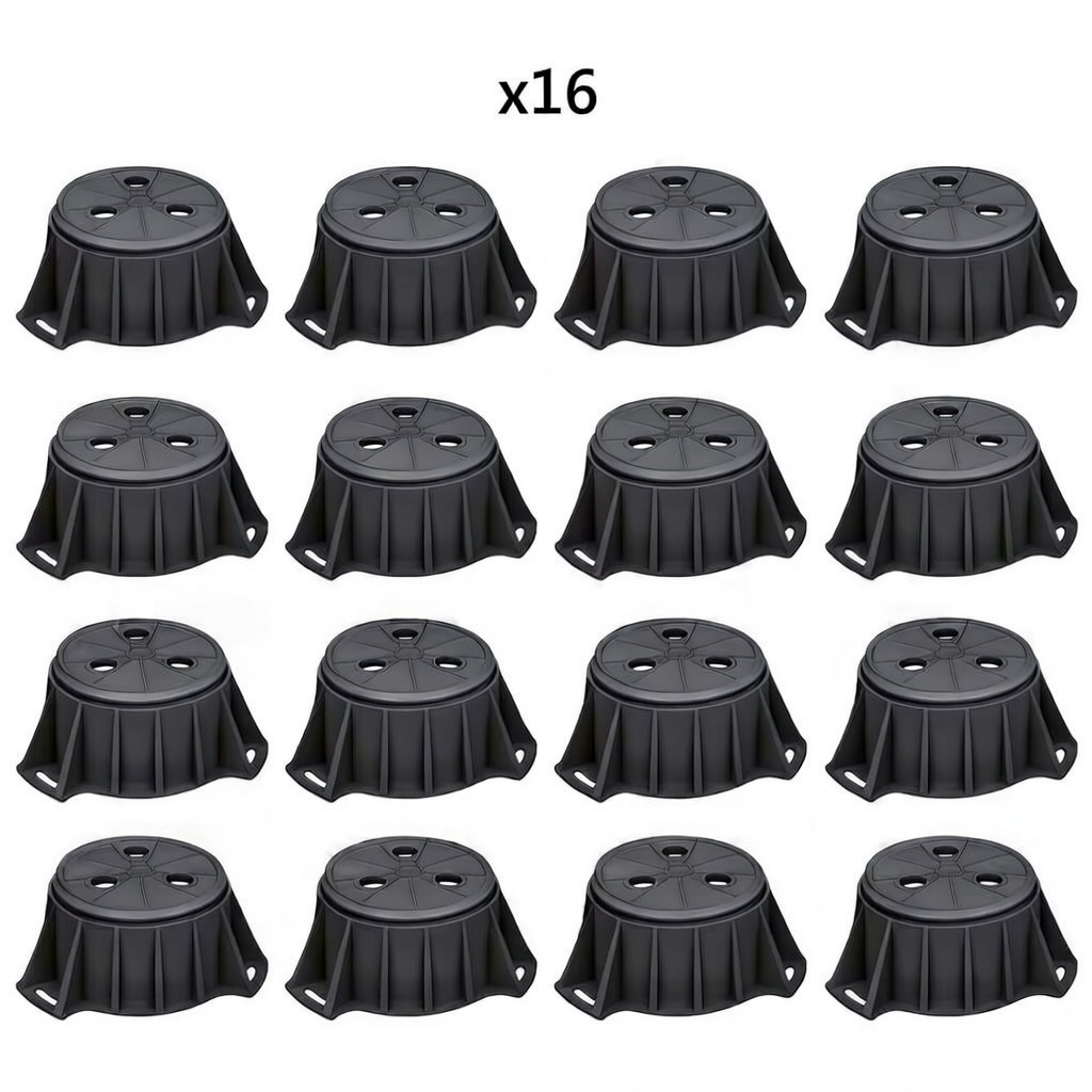 Pack de 16 pieds réglables 7 à 11cm pour receveurs en grès, acrylique, composite et pierre naturelle tous modèles